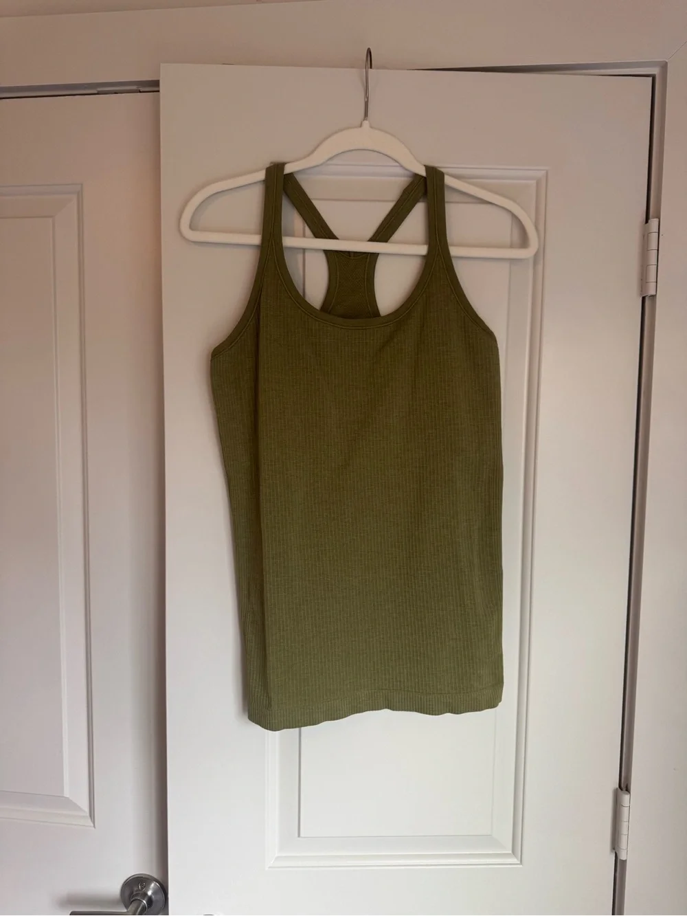 Lululemon olive green ebb to street tank
